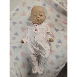 Vtg.  1988 Emson Vinyl New Born Baby Girl Anatomically Correct Lifelike Doll 19"